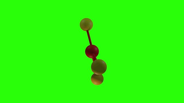 A Boron Particle Spins over Green Screen