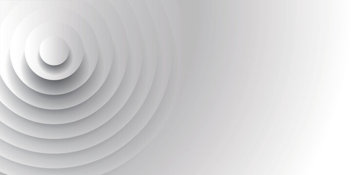 Minimalist white abstract concentric circles background design