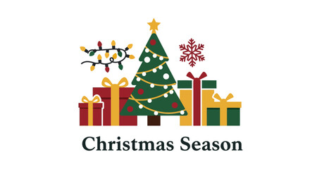 Fototapeta premium Christmas tree with gifts and ornaments.