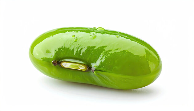 Closeup of a Fresh Green Cucumber with a Seed