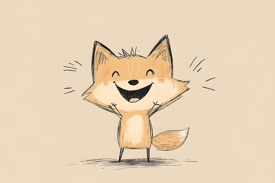 Happy dancing fox