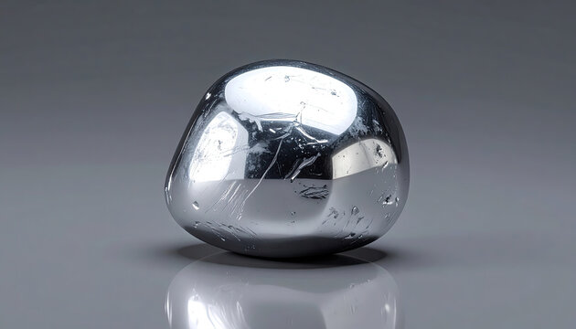 Shiny Metallic Pebble on Smooth Surface for Modern Design