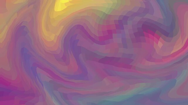 A yellow, pink, blue, and green swirly pixelated wallpaper background texture