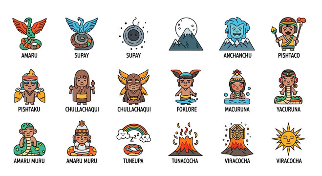 Andean Mythology Icons: Gods, Spirits, and Creatures of Inca Culture