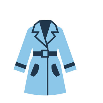 Blue trench coat illustration