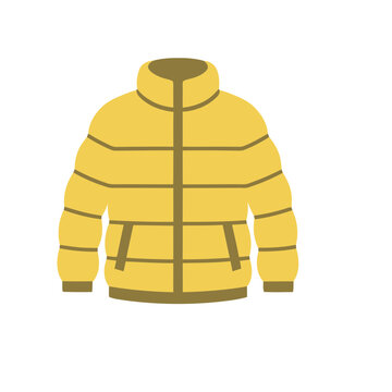 Yellow puffer jacket illustration
