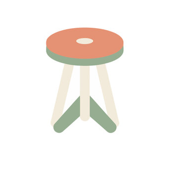 Minimalist stool with three legs