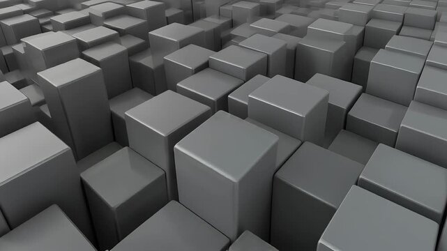 Abstract Gray 3D Cubes 4K Generative AI