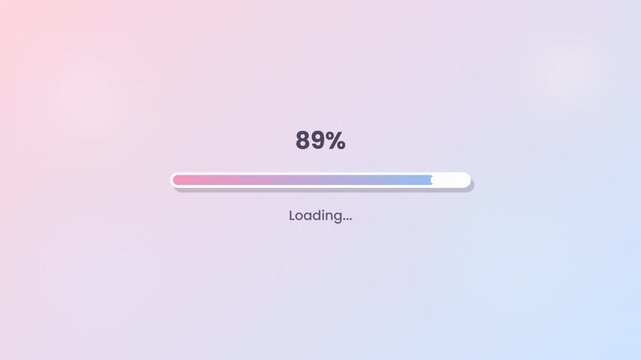 Loading bar of blue and pink pastel color 