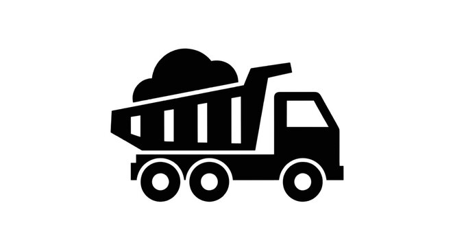 Vector illustration of dump truck icon vector illustration on a transparent background