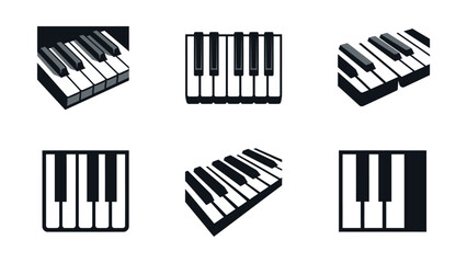 Fototapeta premium Piano Keyboard Icons Set