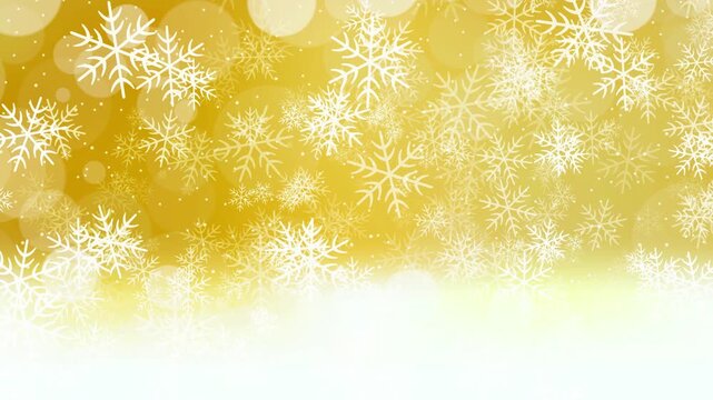 Golden snowfall bokeh display 4K