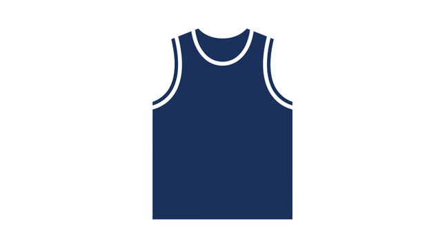 Basketball Jersey Flat Vector Icon Isolated on White Background