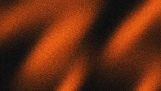 Abstract grainy gradient background with orange light beams on black