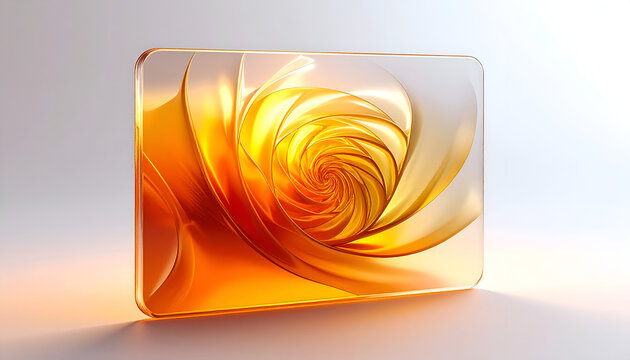 Abstract golden spiral formed by flowing metallic liquid digital art bright light smooth texture