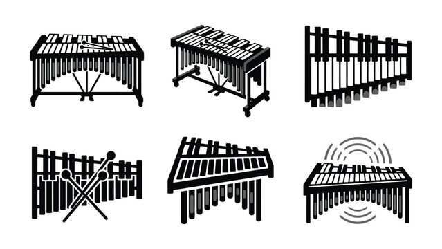 Marimba Instrument Collection - Vector Icons