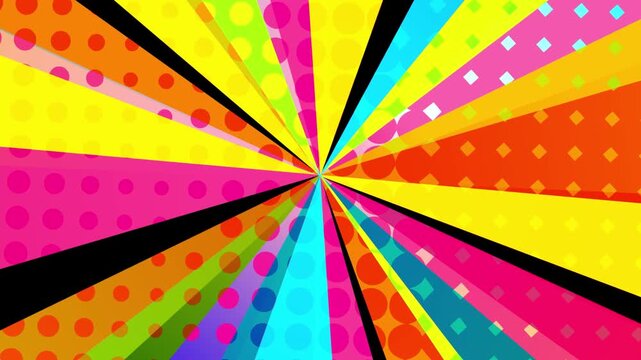 Colorful Pop Art Sunburst Motion Graphic 4K