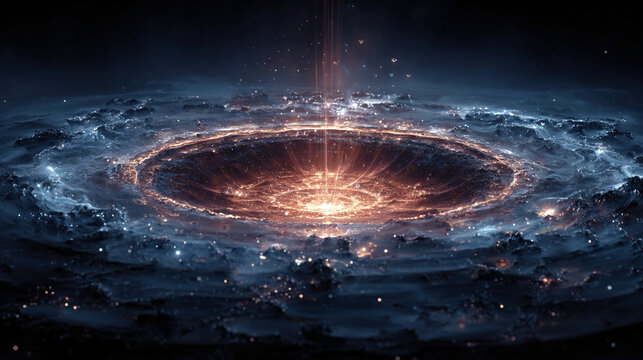 Dimensional gateway visualization illustrating interdimensional portals cosmic energy rifts spacetime folds wormhole access points and abstract physics environments
