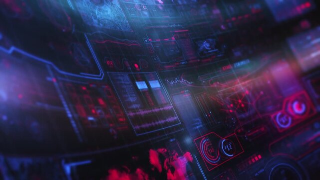 Futuristic HUD control panel. The system of analysis and management of cybernetic systems