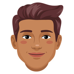 African american man curly hair 2D vector avatar illustration featuring smiling young adult male profile portrait design © Nass Studio