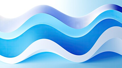 Naklejka premium Layered blue and white sculptural paper ocean waves.
