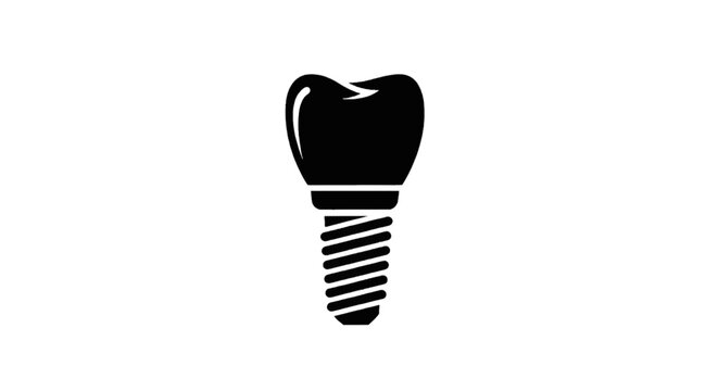 Vector illustration of dental implant icon, tooth replacement symbol on a transparent background