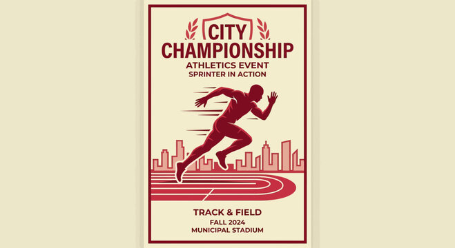 City Championship Athletics Event Sprinter In Action On Track