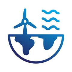 Naklejka premium Wind turbine renewable energy icon flat gradient style