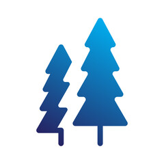 Fototapeta premium Eco friendly forest trees symbol icon flat gradient style