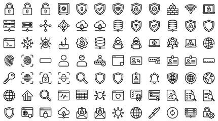 Cybersecurity Icons: Network Security, Data Protection, Access Control, and Digital Safety Symbols © Rizky