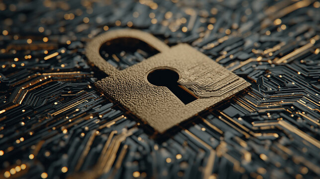 Cybersecurity Lock Digital Protection