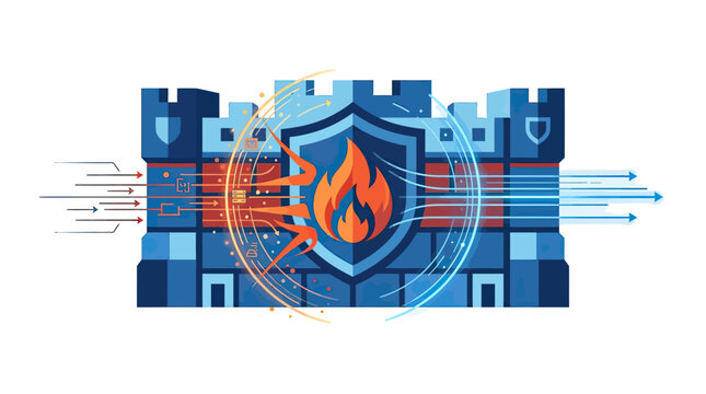 Network Firewall Security Protection Concept Icon