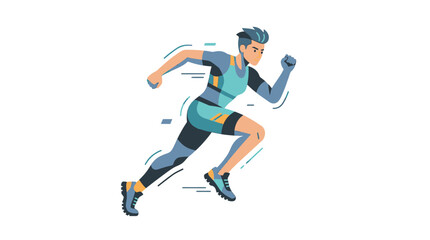 Obraz premium Dynamic Running Athlete Vector Icon
