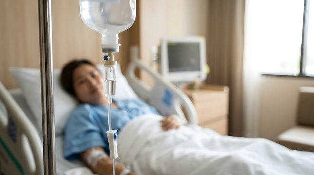 Close-up infusion bag for PICC treatment, suitable for nursing education, healthcare articles, and presentations.