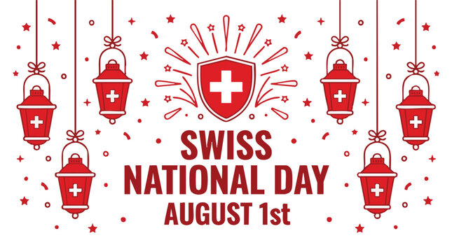 Swiss National Day Celebration Illustration for August 1st