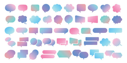 使いやすいグラデーション吹き出しセット ベクター イラスト Speech Bubble set © Mochi