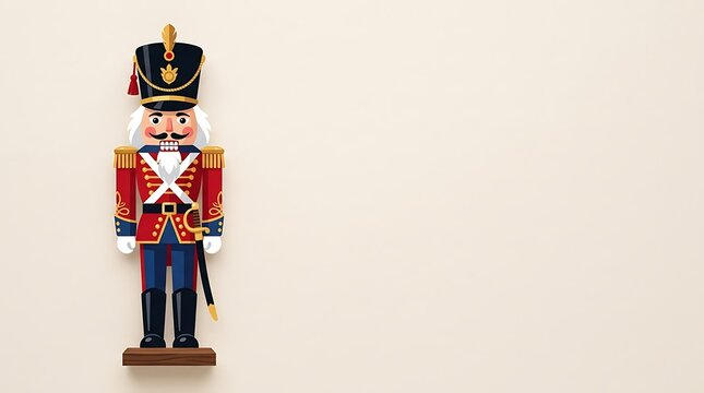 Regal Nutcracker Toy in Red and Blue Uniform