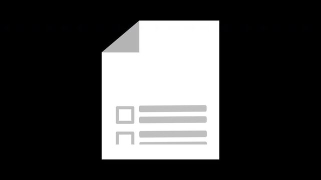Checklist, clipboard, report document icon animation for verify, validation, review, inspection, evaluation, quality control, questionnaire, form, plan, schedule, management with checkmark