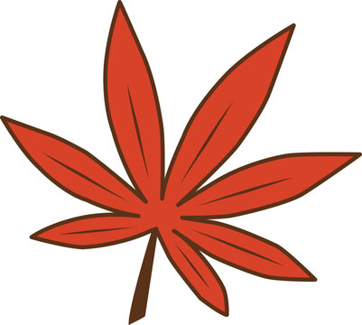 Red sharp autumn leaf illustration