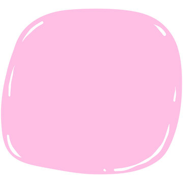 A pink bubble with a soft glow, glossy speech bubble note text box for input text