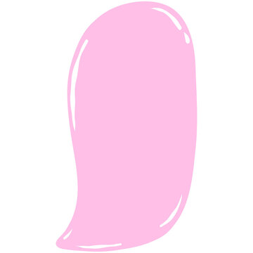 a vibrant pink blob with a glossy sheen, glossy speech bubble note text box for input text