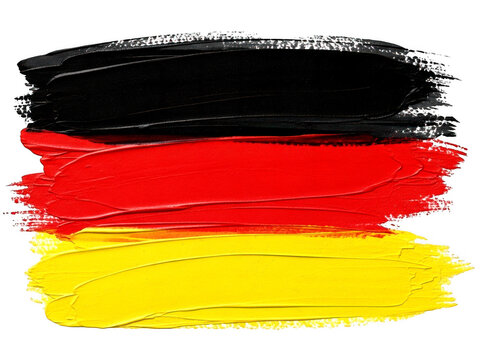 Germany flag painted brush strokes isolated on transparent background
