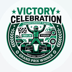 Obraz premium Champions Victory Celebration Grand Prix Winner Formula Racing Podium Triumph