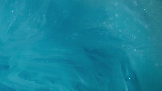 Steam flow blur. Glitter smoke. Blue paint pigment dissolve in cloud texture. Color abstract shimmering bokeh curl bright background.