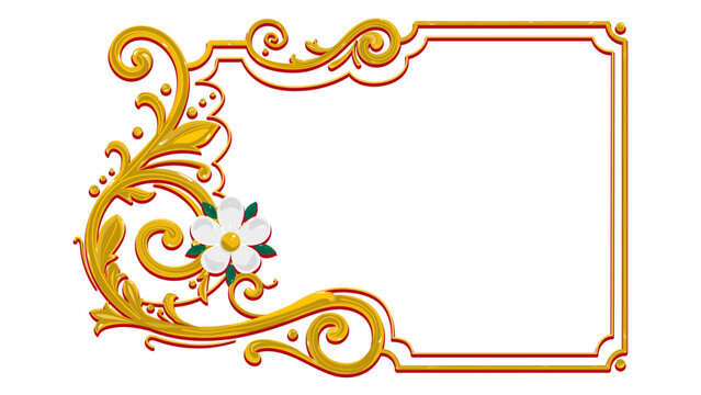 Ornamental frame inspired by the Argentine art of fileteado porte&ntilde;o, featuring floral adornments and elegant details. A traditional design that brings authenticity and charm to creative projects.