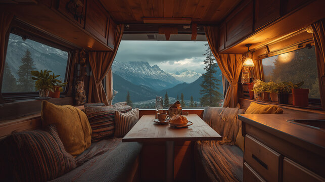 Camper Van Interior Mountain View