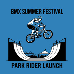 Obraz premium Bmx Summer Festival Park Rider Launch Action Extreme Sports Performance Event