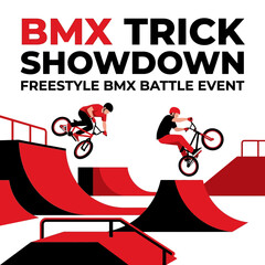 Obraz premium Bmx Trick Showdown Freestyle Bmx Battle Event Graphic Design