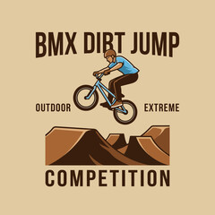 Obraz premium Bmx Dirt Jump Competition Outdoor Extreme Sport Illustration