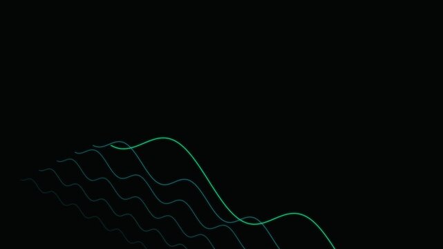 Isometric Audio Frequency Fourier Spectrum Waves